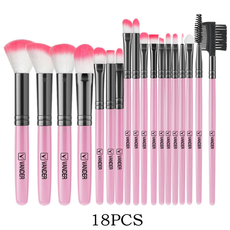 Kit de Pincéis de Maquiagem Vander – 13/18/24/32 Unidades