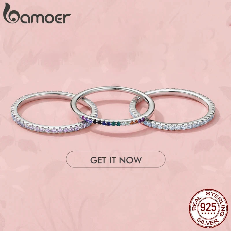 Anel Minimalista de Prata 925 Bamoer